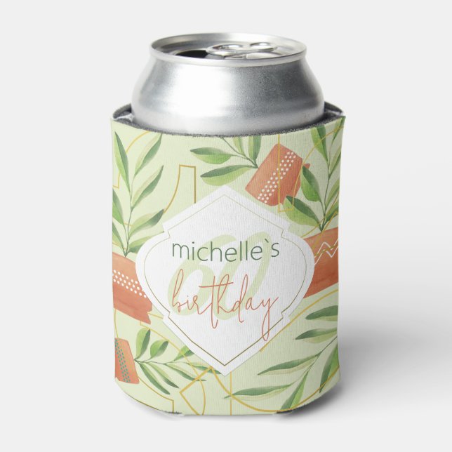 Rafraîchisseur Pour Canette Plantes frais en pots en céramique Aquarelle (Can devant)