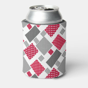 Rafraîchisseur Pour Canette Pneuka rouge gris patchwork sur arrière - plan bla