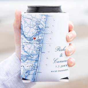 Rafraîchisseur Pour Canette Point Pleasant NJ Faveur de Mariage Boisson Bleu M