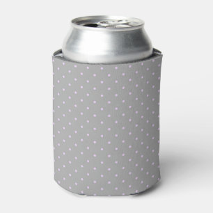 Rafraîchisseur Pour Canette Point rose fond gris élégant pois pois en pointill