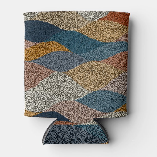Rafraîchisseur Pour Canette Pointe Polka : Textile Vintage. (Devant)