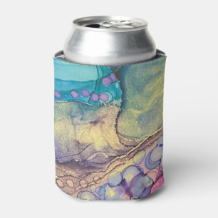 Rafraîchisseur Pour Canette Points colorés Encre d'alcool Liquide Art Abstrait