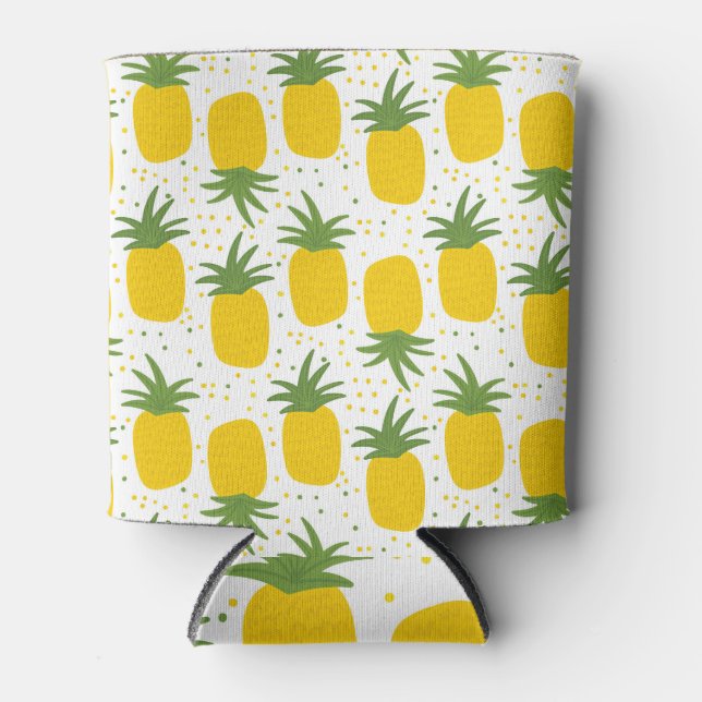 Rafraîchisseur Pour Canette Points d'ananas : Conception de fruits d'été (Devant)