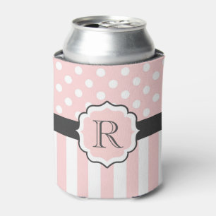 Rafraîchisseur Pour Canette Points et motif roses de rayures