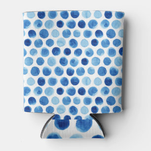 Rafraîchisseur Pour Canette Pois bleus, motif aquarelle sans couture.