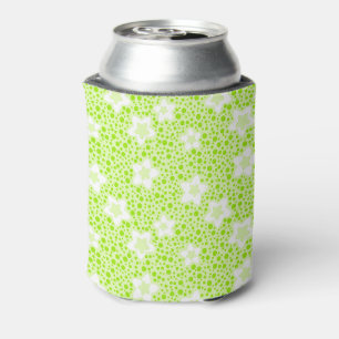 Rafraîchisseur Pour Canette Pois rétro vert vif avec motif floral