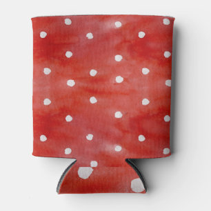 Rafraîchisseur Pour Canette Pois rouge, aquarelle motif sans couture.