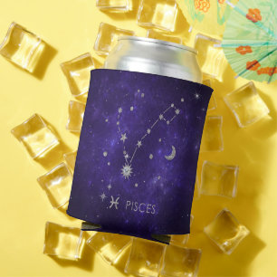 Rafraîchisseur Pour Canette Poissons pourpres Zodiac Horoscope d'astrologie