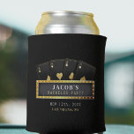 Rafraîchisseur Pour Canette Poker Aces Black & Gold Bachelor<br><div class="desc">Bachelor party de poker noir et or peut refroidir avec quatre as et marquee signe. Personnalisez-le avec les détails de l'événement du marié.</div>