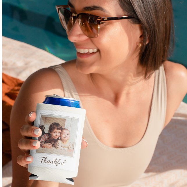 Rafraîchisseur Pour Canette Polaroid Style Photo - Merci et bienheureux (Créateur téléchargé)