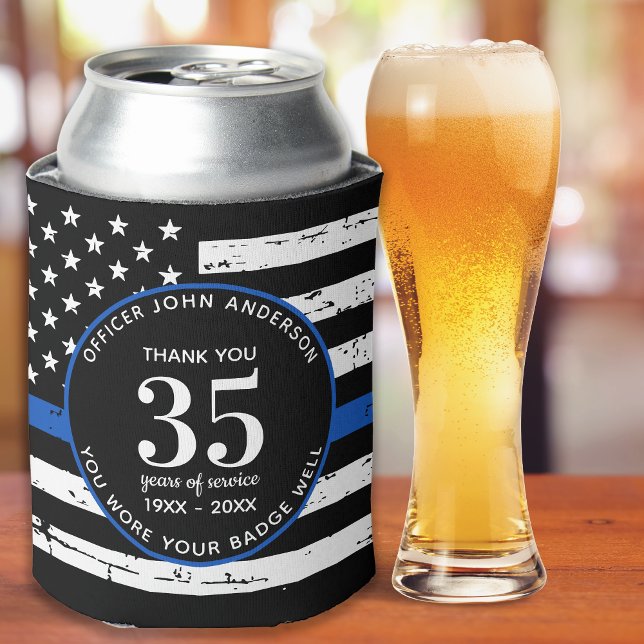 Rafraîchisseur Pour Canette Police Retraite Application de la loi Mince Ligne  (Créateur téléchargé)