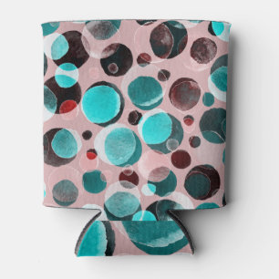 Rafraîchisseur Pour Canette Polka point aquarelle, motif abstrait.