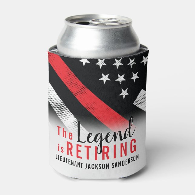 Rafraîchisseur Pour Canette Pompier à la retraite pompier Ligne rouge (Can devant)