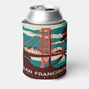 Rafraîchisseur Pour Canette Pont d'or de style Vintage San Francisco