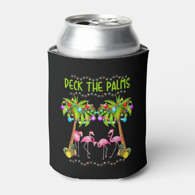 Rafraîchisseur Pour Canette Pont the Palms Merry Flamingo Christmas tee funny (Can devant)