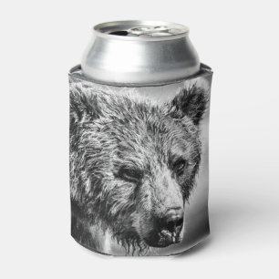 Rafraîchisseur Pour Canette Portrait d'ours grizzli
