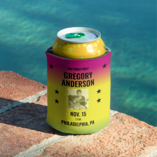 Rafraîchisseur Pour Canette Poster vintage Ombre Concert avec photo personnali