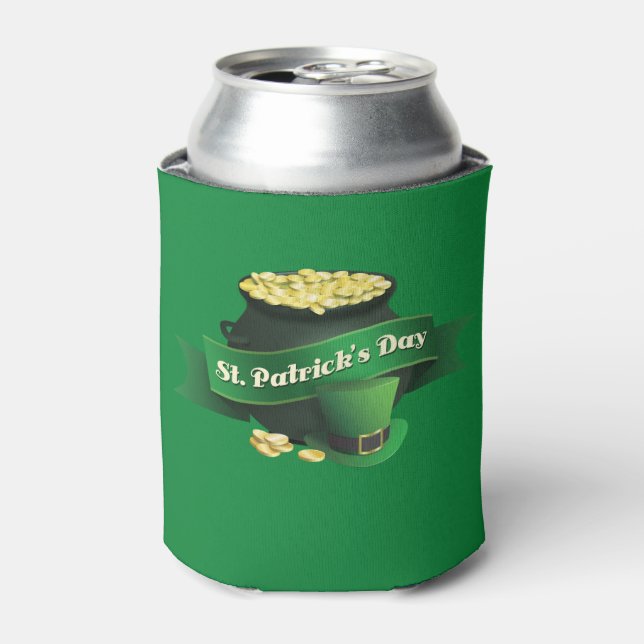 Rafraîchisseur Pour Canette Pot d'or de Jour de la Saint Patrick Leprechaun (Can devant)