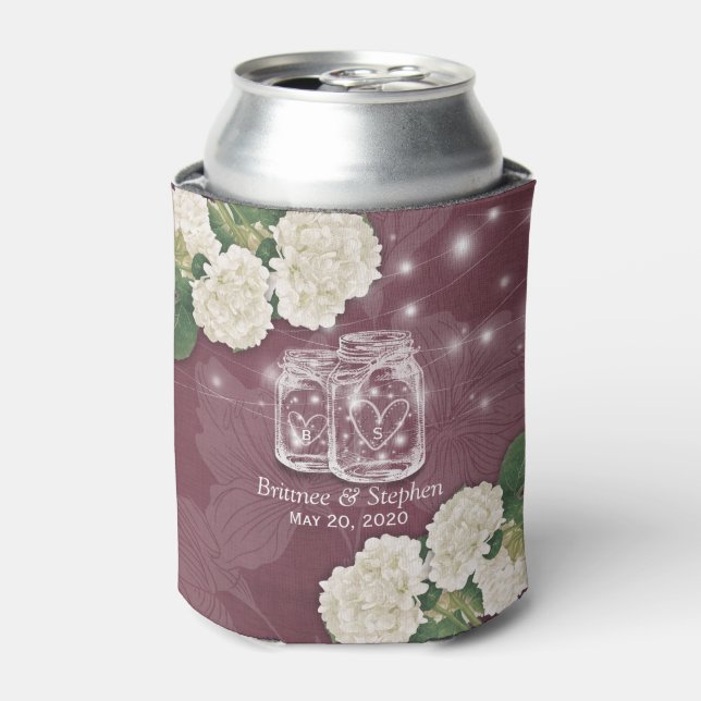 Rafraîchisseur Pour Canette Pots Mason pour douche de mariage Hydrangee Guirla (Can devant)