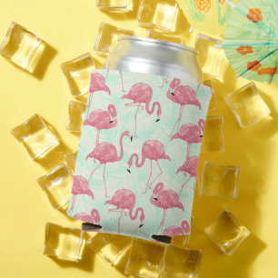 Rafraîchisseur Pour Canette Preppy Chic Elegant Pink Flamingo Motif