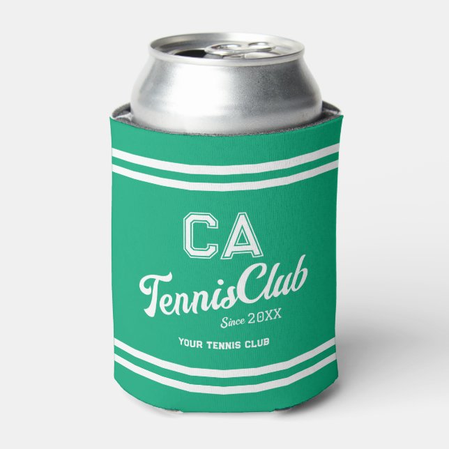 Rafraîchisseur Pour Canette Preppy Green Tennis Club Custom Crest Party (Can devant)