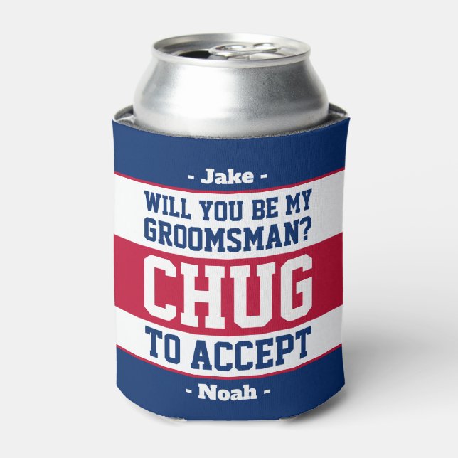Rafraîchisseur Pour Canette Proposition du Groomsman Chug pour accepter Rouge  (Can devant)