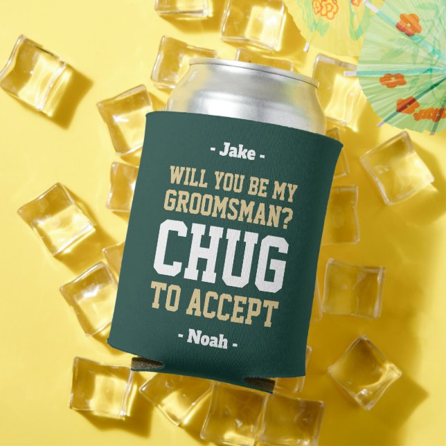 Rafraîchisseur Pour Canette Proposition du Groomsman Chug pour accepter Vert O (Été in situ)