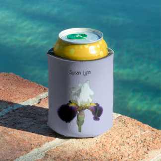 Rafraîchisseur Pour Canette Protège-canette en mousse Iris Violet et Blanc