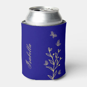 Rafraîchisseur Pour Canette Protège-canette royal bleu floral simple