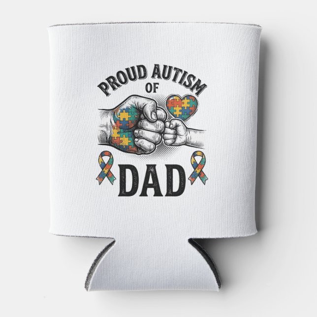 Rafraîchisseur Pour Canette Proud Autism Dad Vintage Engraving Awareness Shirt (Devant)