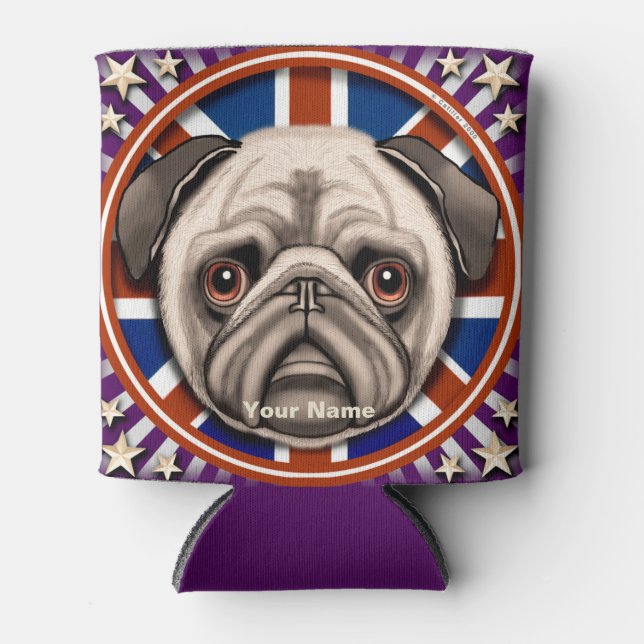 Rafraîchisseur Pour Canette Pug d'Angleterre   (Devant)