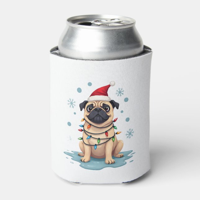 Rafraîchisseur Pour Canette Pug Dog Christmas Men Women (1) (Can devant)