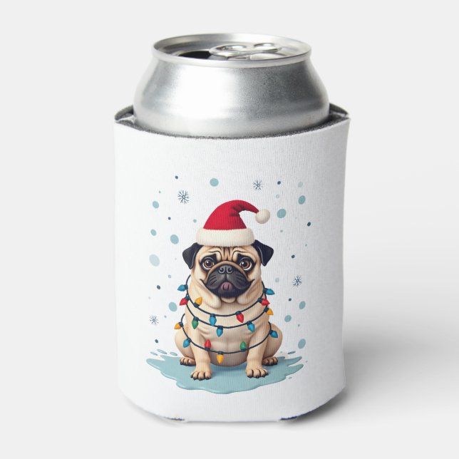 Rafraîchisseur Pour Canette Pug Dog Christmas Men Women (3) (Can devant)