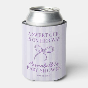 Rafraîchisseur Pour Canette Purple Coquette Bow Pastel Baby shower Favoriser