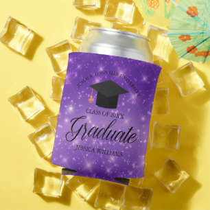Rafraîchisseur Pour Canette Purple Sparkle Graduate Custom Graduate Party