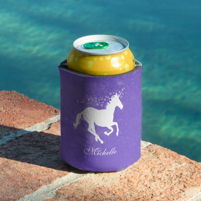 Rafraîchisseur Pour Canette Purple Unicorn Personnalisé Can Cooler (Piscine in situ)