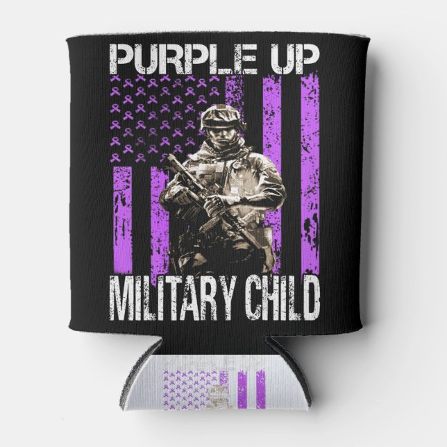 Rafraîchisseur Pour Canette Purple Up for Military Kids Military Child T-shirt (Devant)