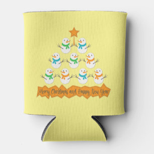 Rafraîchisseur Pour Canette Pyramide des sapins de Noël faite de bonhommes de 