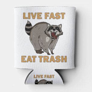 Rafraîchisseur Pour Canette Raccoon - Live Fast Eat Trash