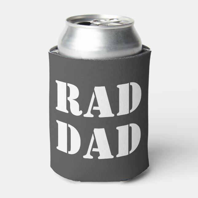 Rafraîchisseur Pour Canette Rad Papa fusain gris gris blanc cool de typographi (Can devant)