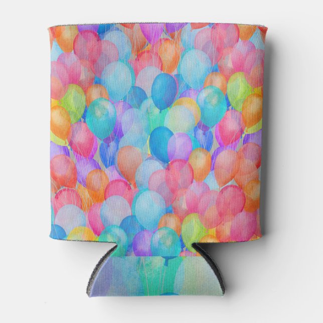 Rafraîchisseur Pour Canette Rainbow Dreams : Watercolor Balloon Art (Devant)