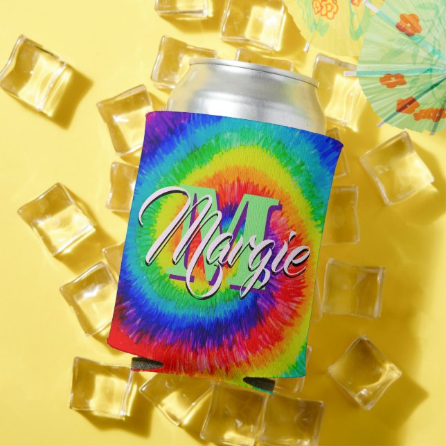 Rafraîchisseur Pour Canette Rainbow Tie-Dye Alcohol Ink (Été in situ)