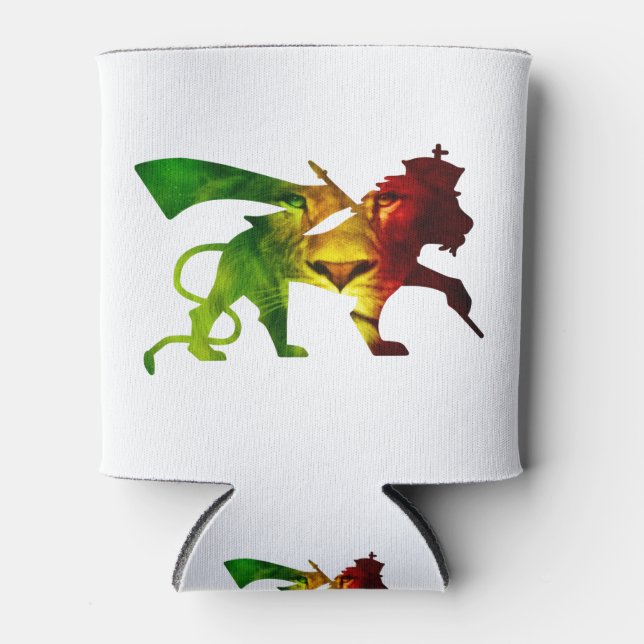 Rafraîchisseur Pour Canette RASTA Lion de Juda | Rouge Or Vert (Devant)