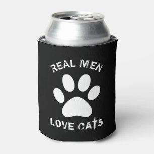 Rafraîchisseur Pour Canette Real Men Love Cats Texte Personnalisé