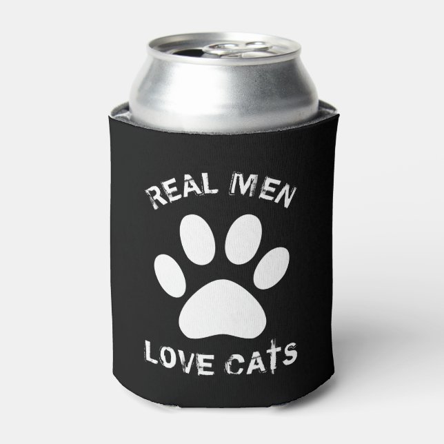 Rafraîchisseur Pour Canette Real Men Love Cats Texte Personnalisé (Can devant)