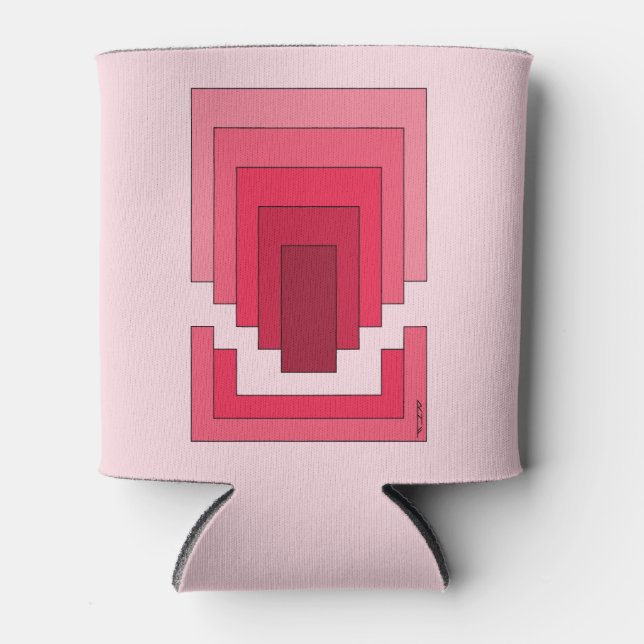 Rafraîchisseur Pour Canette Rectangle Abstrait en Rouge (Devant)