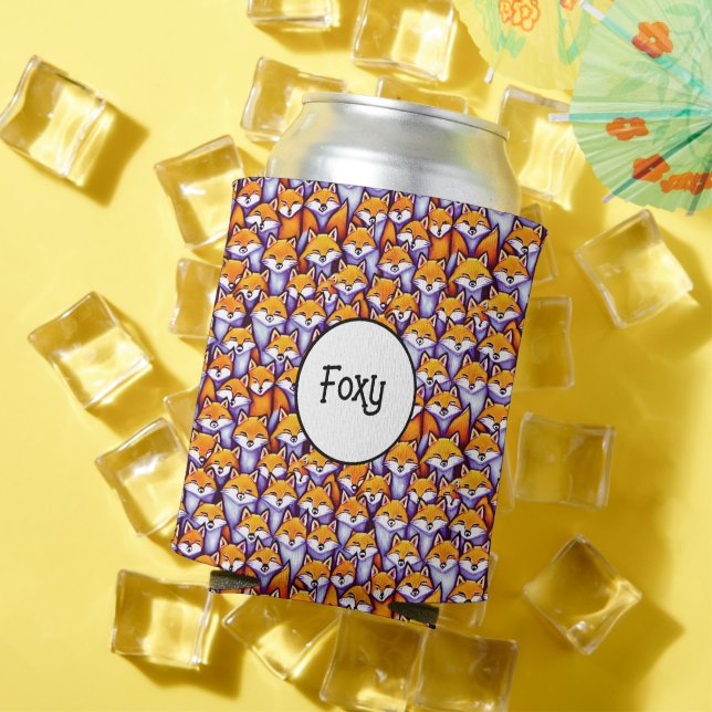 Rafraîchisseur Pour Canette Red fox caricature bois terrain drôle foxy jeu de  (Été in situ)