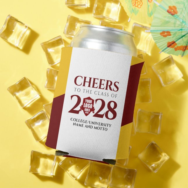 Rafraîchisseur Pour Canette Red Gold School College University (Été in situ)