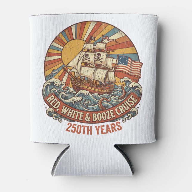 Rafraîchisseur Pour Canette Red White & Booze Cruise 250th Years (Devant)