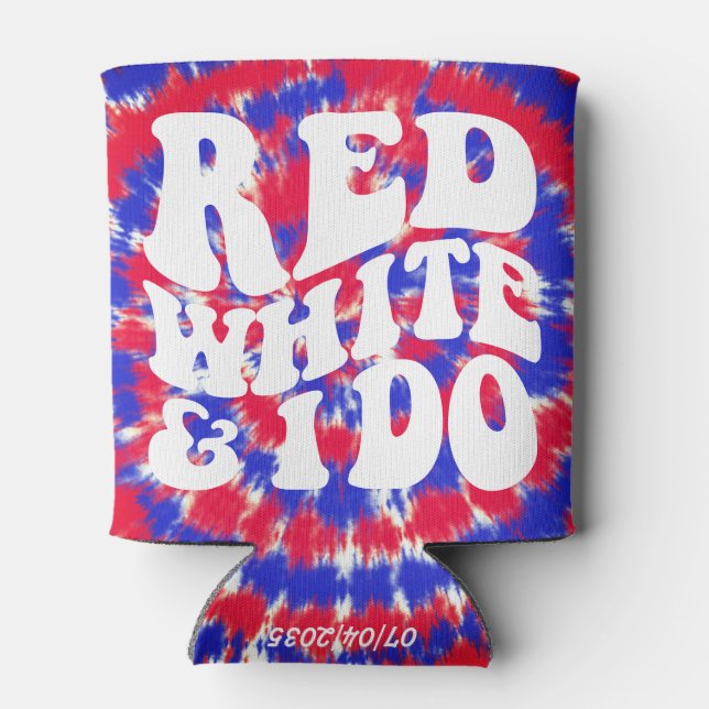Rafraîchisseur Pour Canette Red White et moi faisons | Retro American Tie Dye (Dos)